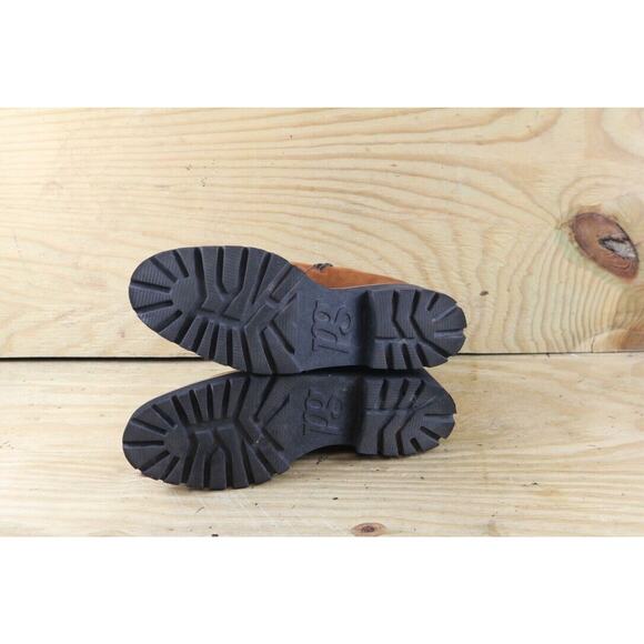 Paul Green Boots Womens 9 Brown Leather Wedge Platform Ankle Bootie Zip Shoes - Picture 5 of 8